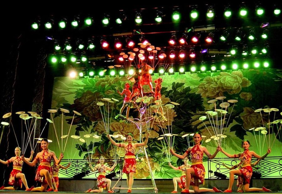 Beijing: Acrobatic Show with Peking Duck Dinner Private Tour - Red Theater and the acrobatics performance