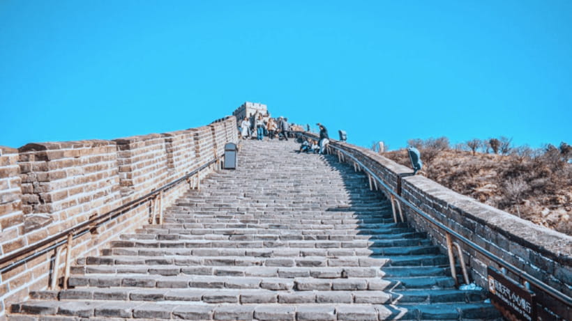 Beijing: Badaling Great Wall Admission Ticket - Walking the steep Ming Dynasty wall