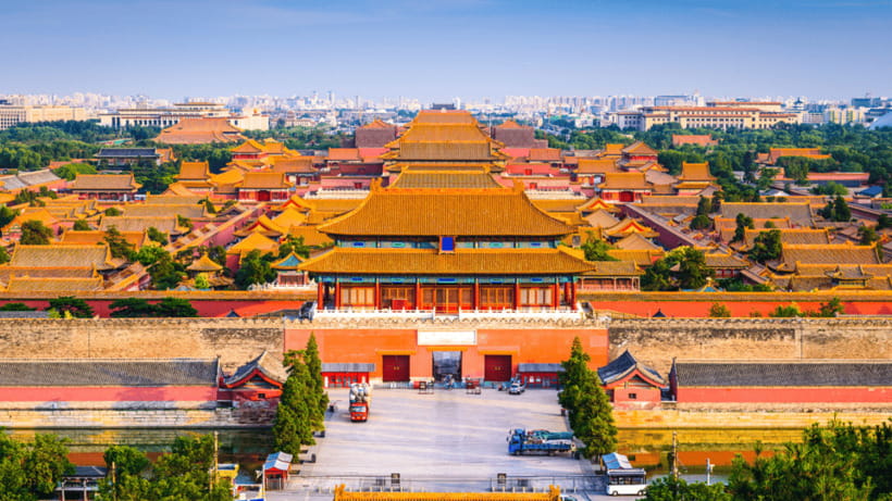 Beijing: Jingshan Park Entry Ticket- Views of Forbidden City - The gardens, trees, and pavilions below