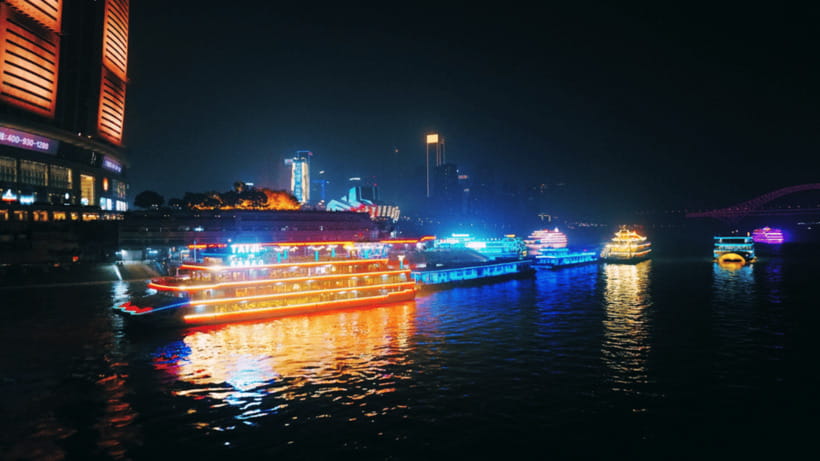 Chongqing: Two Rivers Night Cruise- Yangtze & Jialing Rivers - Chongqing by water after dark