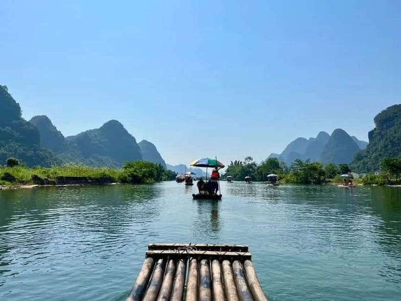 Guilin: 1-Day Cave, Xianggong Hill, Bamboo Boat & Show - Lunch near Xingping, then a quiet bamboo boat ride