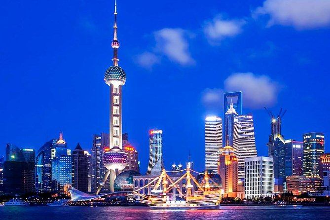 Shanghai Night River Cruise Tour with Xinjiang Style Dining Experience - What you see from the boat