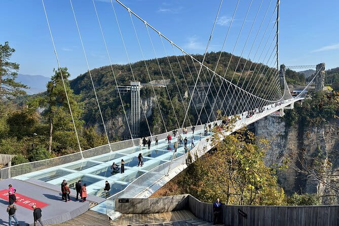 Top Zhangjiajie Mini Group Tour: Glass Bridge & Tianmen Mountain - The Glass Skywalk and the shoe-cover detail